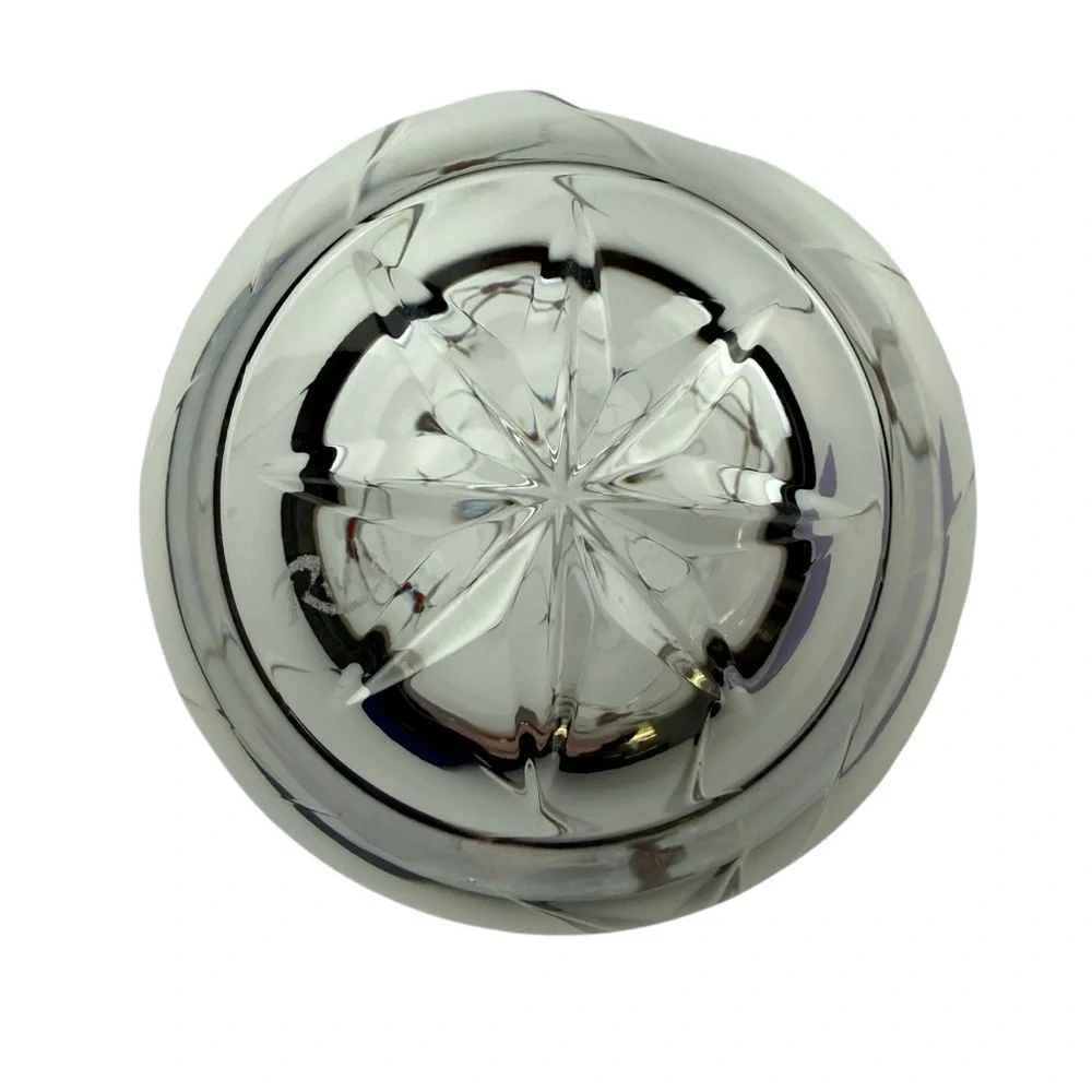 Vintage Ruckl Crystal Bohemian Starburst design Bud Vase.
